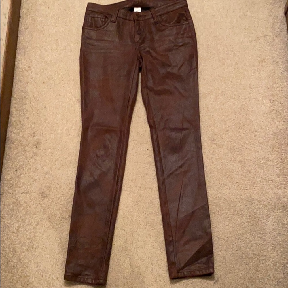 Cache faux leather jeans.